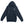 Front of navy Allegiance Back the Blue zip-up hoodie featuring a small distressed black-and-gray American flag with a blue line on the left chest