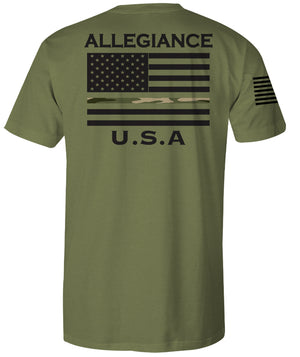 Back of Camo Line Back Hit Premium Tee featuring digital camo stripe with Allegiance wordmark