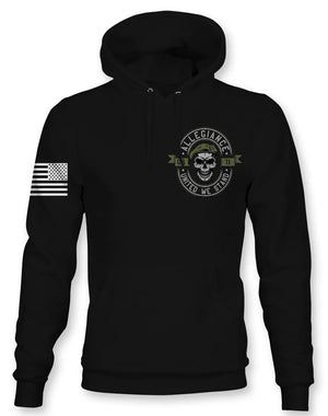 Front view of Allegiance Beret Hoodie with small chest logo